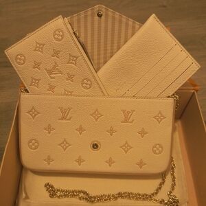 Louis Vuitton Beige Monogram Wallet Set